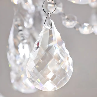 ZOWALA - Crystal Clear Living Room Adjustable Candelabra Chandelier Image - 12