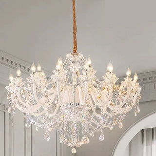 ZOWALA - Crystal Clear Living Room Adjustable Candelabra Chandelier Image - 13