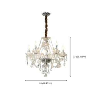 ZOWALA - Crystal Clear Living Room Adjustable Candelabra Chandelier #size