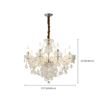 ZOWALA - Crystal Clear Living Room Adjustable Candelabra Chandelier Image - 16