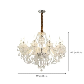 ZOWALA - Crystal Clear Living Room Adjustable Candelabra Chandelier Image - 17