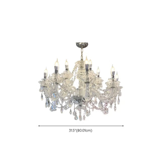 ZOWALA - Crystal Clear Living Room Adjustable Candelabra Chandelier Image - 18