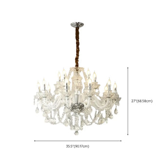 ZOWALA - Crystal Clear Living Room Adjustable Candelabra Chandelier Image - 19
