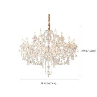 ZOWALA - Crystal Clear Living Room Adjustable Candelabra Chandelier Image - 20