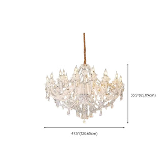 ZOWALA - Crystal Clear Living Room Adjustable Candelabra Chandelier Image - 21