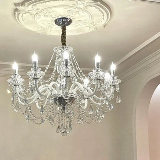 ZOWALA - Crystal Clear Living Room Adjustable Candelabra Chandelier Image - 3