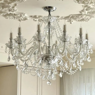 ZOWALA - Crystal Clear Living Room Adjustable Candelabra Chandelier Image - 6