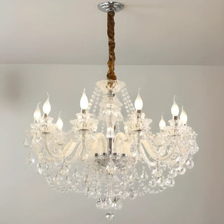 ZOWALA - Crystal Clear Living Room Adjustable Candelabra Chandelier Image - 7