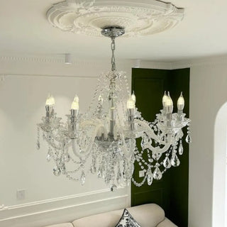 ZOWALA - Crystal Clear Living Room Adjustable Candelabra Chandelier Image - 8