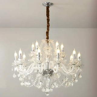ZOWALA - Crystal Clear Living Room Adjustable Candelabra Chandelier Image - 9