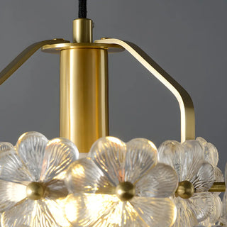 Elegant Cylinder Flower Clear Glass Pendant Light Zawala Image - 7
