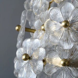Elegant Cylinder Flower Clear Glass Pendant Light Zawala Image - 8