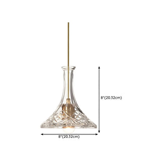 Modern Dining Room Clear Glass Cone Pendant Light Zawala #size