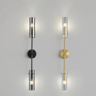 Vertical Design Gold Double Glass Tube Wall Sconce Zawala Image - 16