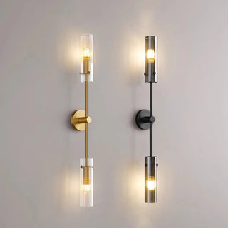 Vertical Design Gold Double Glass Tube Wall Sconce Zawala Image - 18