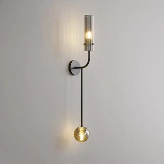 Vertical Design Gold Double Glass Tube Wall Sconce Zawala Image - 3