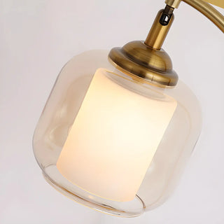 Elegant Golden Curved Clear Glass Shade Table Lamp Zawala Image - 9