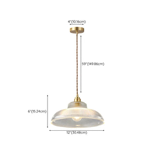 ZOWALA - Modern Wood Accents Cone Clear Glass Bedroom Pendant Light Image - 14