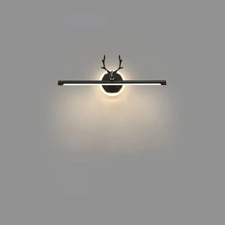ZOWALA - Elegant Deer Antler Vanity Wall Light with LED Ring Image - 5