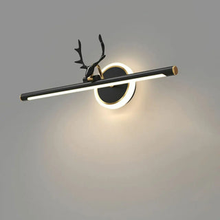 ZOWALA - Elegant Deer Antler Vanity Wall Light with LED Ring Image - 8