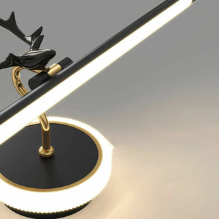 ZOWALA - Elegant Deer Antler Vanity Wall Light with LED Ring Image - 9