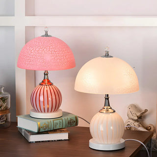 Minimalist Dome Glass Shade Globe Base Table Lamp Zawala Image - 1