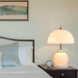 Minimalist Dome Glass Shade Globe Base Table Lamp Zawala Image - 8