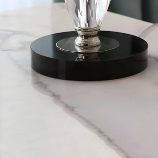 Classic Fabric Drum Shade Crystal Base Table Lamp Zawala Image - 12