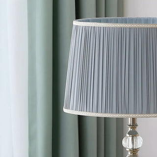Classic Fabric Drum Shade Crystal Base Table Lamp Zawala Image - 14