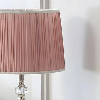 Classic Fabric Drum Shade Crystal Base Table Lamp Zawala Image - 15