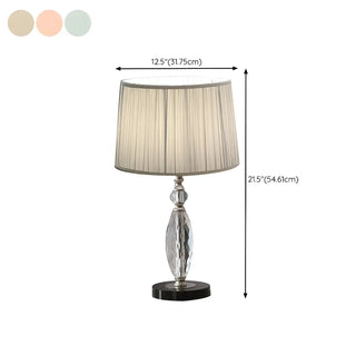 Classic Fabric Drum Shade Crystal Base Table Lamp Zawala #size