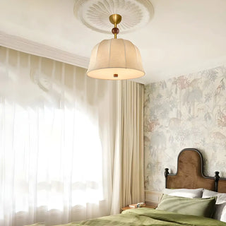 ZOWALA - Bedroom Fabric Flower Pattern Bedroom Drum Chandelier Image - 1