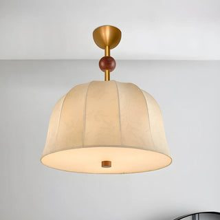 ZOWALA - Bedroom Fabric Flower Pattern Bedroom Drum Chandelier Image - 10