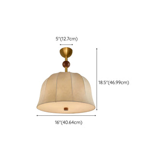 ZOWALA - Bedroom Fabric Flower Pattern Bedroom Drum Chandelier #size