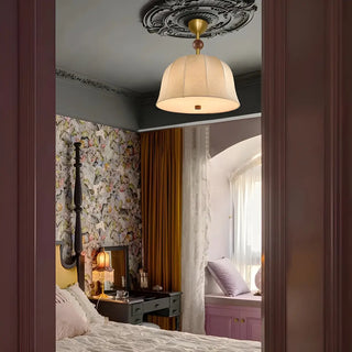 ZOWALA - Bedroom Fabric Flower Pattern Bedroom Drum Chandelier Image - 2