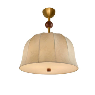 ZOWALA - Bedroom Fabric Flower Pattern Bedroom Drum Chandelier Image - 5