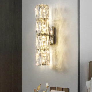 Trendy Multi-Faceted Gold Crystal Bedroom Wall Lamp Zawala Image - 2