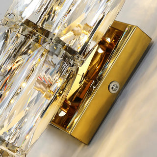 Trendy Multi-Faceted Gold Crystal Bedroom Wall Lamp Zawala Image - 21