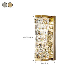 Trendy Multi-Faceted Gold Crystal Bedroom Wall Lamp Zawala #size