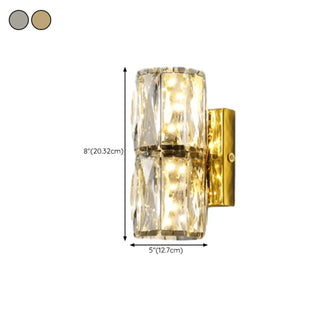 Trendy Multi-Faceted Gold Crystal Bedroom Wall Lamp Zawala Image - 25