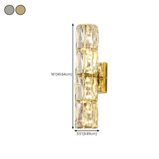 Trendy Multi-Faceted Gold Crystal Bedroom Wall Lamp Zawala Image - 26