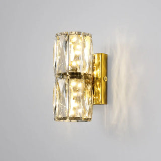 Trendy Multi-Faceted Gold Crystal Bedroom Wall Lamp Zawala Image - 5