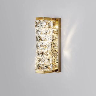 Trendy Multi-Faceted Gold Crystal Bedroom Wall Lamp Zawala Image - 7