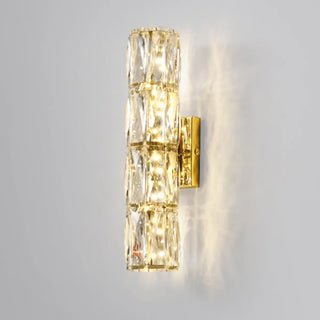 Trendy Multi-Faceted Gold Crystal Bedroom Wall Lamp Zawala Image - 8