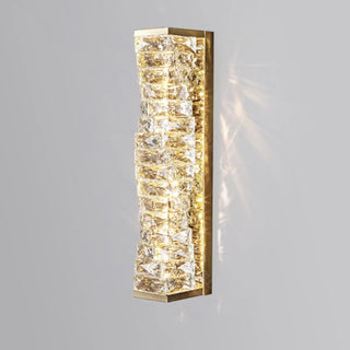 Trendy Multi-Faceted Gold Crystal Bedroom Wall Lamp Zawala Image - 9