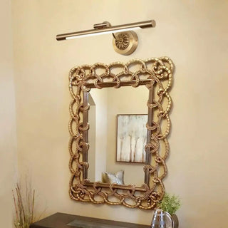 ZOWALA - Elegant Floral Base Gold Tubular LED Vanity Light Image - 1