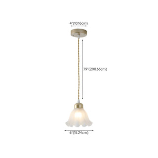 Elegant Floral Glass Pendant Light Adjustable Height Zawala #size