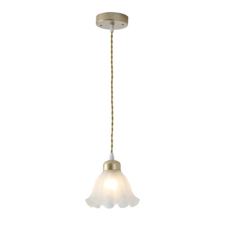 Elegant Floral Glass Pendant Light Adjustable Height Zawala Image - 5