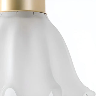 Elegant Floral Glass Pendant Light Adjustable Height Zawala Image - 7