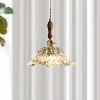 Elegant Modern Flower Clear Glass Pendant Light Zawala Image - 1